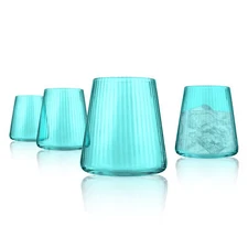 Artland Soho Optic DOF Glass, Set of 4 - Light Turquoise