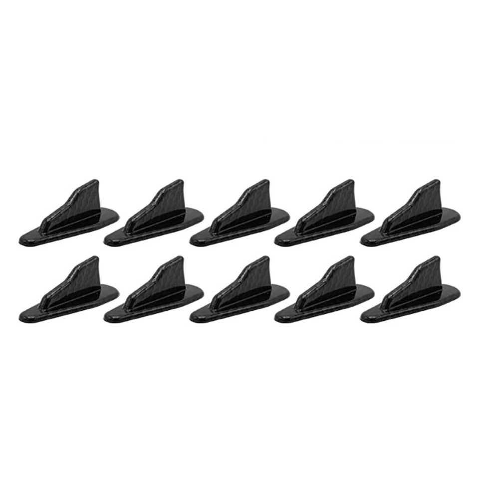 10PCS Carbon Fiber Style Diffuser Car Wing Roof Spoiler Bumper Decorative Trim - Image 2 of 4