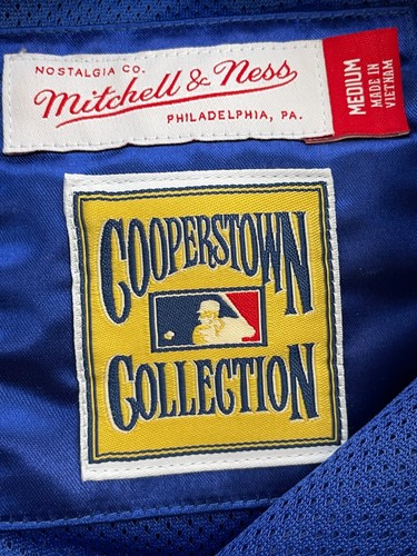 Los Angeles Dodgers Mitchell & Ness Blue Pullover Satin Jacket Men's MEDIUM - Picture 11 of 11
