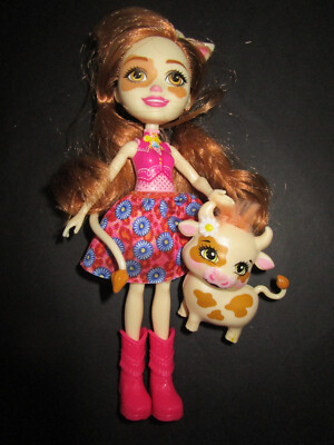 B790) SÜSSE ALTE ENCHANTIMALS DOLL CAILEY KUH UND CURDLE MATTEL 2018