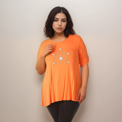 Top columpio doble estrella talla grande manga botones - Imagen 61 de 70
