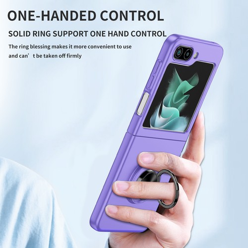Smukłe etui magnetyczne do Samsung Galaxy Z Flip 6/5/4/3 Metalowy uchwyt pierścieniowy Kickstand - Zdjęcie 9 z 24