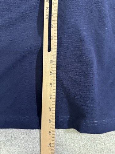 Criquet Polo Shirt Organic Cotton Rugby Pullover Blue Logo Golf Mens XL - Picture 6 of 8