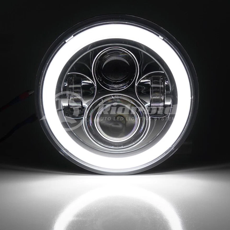 Conjunto de faróis de neblina halo 7" LED para Harley Davidson Heritage Softail Classic - Imagem 4 de 4