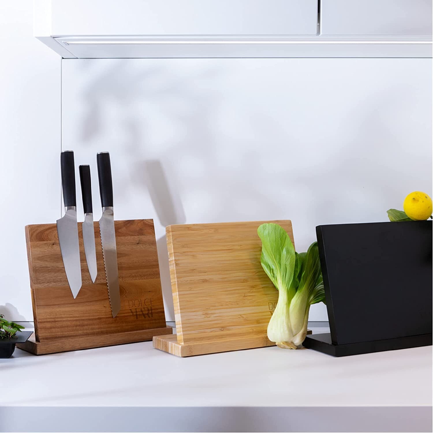 Knife Block Extra Strong Acacia Wood Knife Block