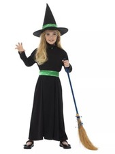Smiffys Wicked Witch Halloween Costume Black Green, Child L 10-12 Wizard of OZ