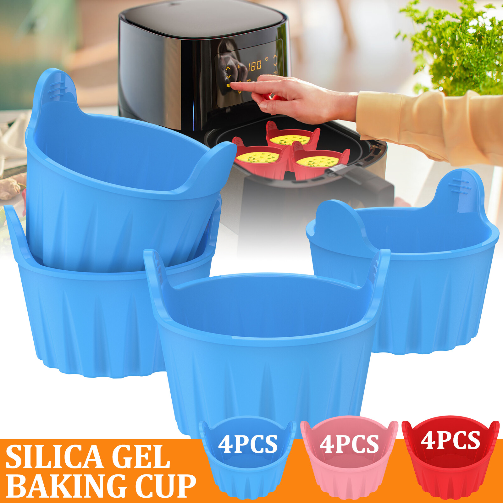 4Pcs Silicone Egg Poachers Poaching Cups HeatResistant Poacher for Air