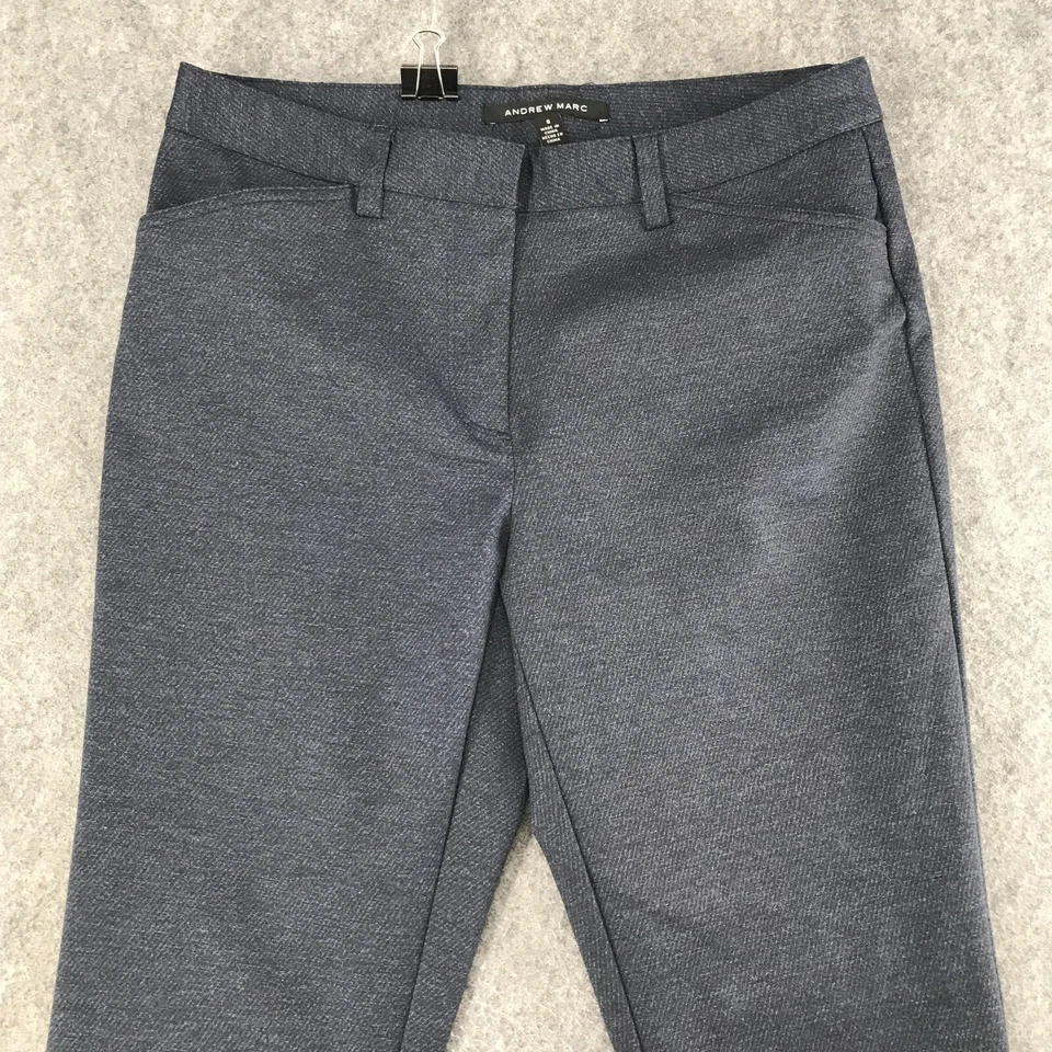 Pantalones Andrew Marc para mujer talla 8 azul ponte ajustados tiro medio informales cómodos elásticos Foto 3 de 4