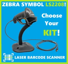 ✅Symbol Zebra LS2208 Corded Laser Barcode Scanner, Black, BUILD Your KIT!🔥⭐
