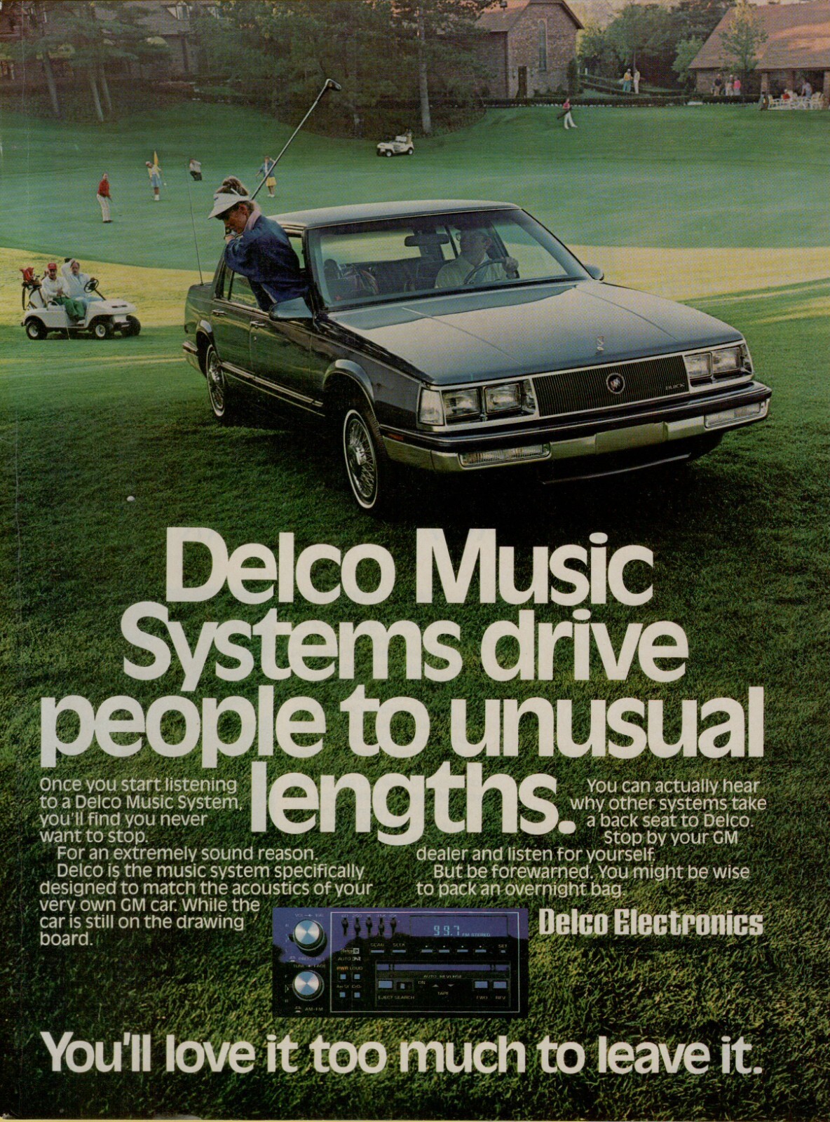 For Your Gm Car Golf Course Vintage Print Ad