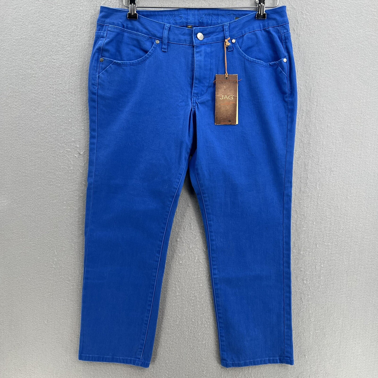 JAG Jeans Women's Blue Jeans Petite Size 14P Low Rise Slim Leg Medium Wash NWT