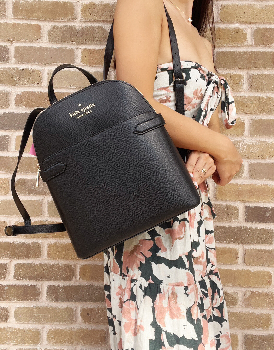 Kate Spade New York Staci Dome Leather Medium Backpack Black 196021076480 |  eBay