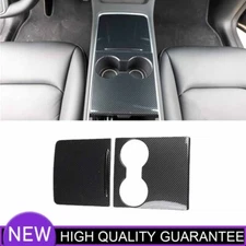 Carbon Fiber Gear Shift Water Cup Frame Cover Trim For Tesla Model 3 Y 2021-2023