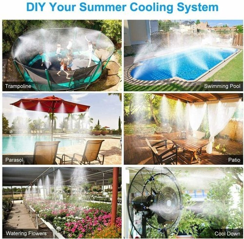 100ft Outdoor Patio Water Mister Mist Nozzles Misting Cooling System Fan Cooler - Picture 2 of 15