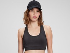 NWT Gap Fit Power Move T-Back Removable Cups Black Sports Bra Size XXL
