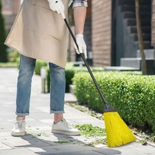 Heavy Duty Soft Broom Head Long Bristles Patio Yard Driveway Outdoor Floor Brush