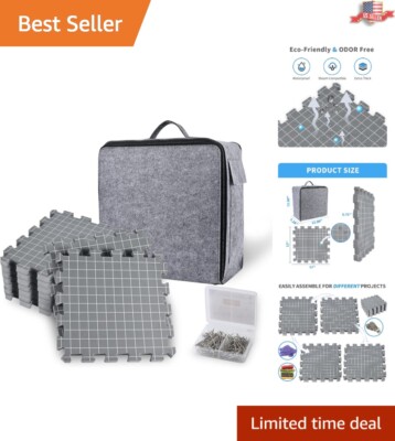 Extra Thick Blocking Mats for Knitting & Crochet - 9 Pack with Grids & T-Pins