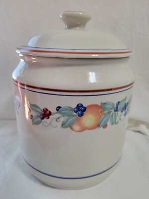 Corelle Coordinates Canister Abundance Beige Fruit Pear Berry Flour Sugar 9.5''