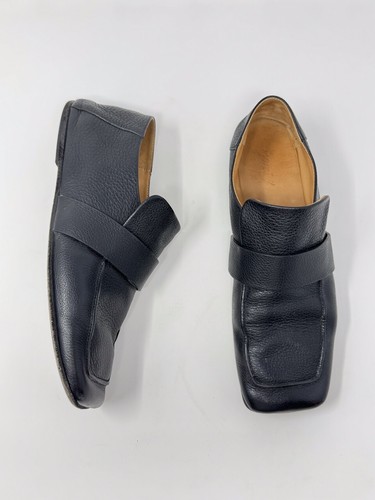 Marsell Herren Schuhe Schwarz Spatola Eckige Zehe Leder Halbschuh Italienisch 39,5 US 6,5 - Bild 3 von 10