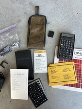 Vintage Hewlett Packard HP-41CX Calculator Manuals Case Accessories Untested