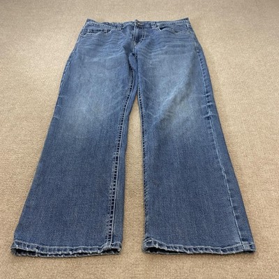 TK Axel Jeans Mens 36x30 Hemmed Blue Relaxed Wide Leg Stretch Denim Y2K
