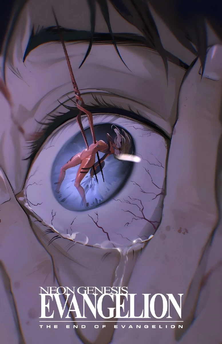 Poster A Rullo In Tessuto Neon Genesis Evangelion - Kakemono 100x40 Cm - Motivo Rei Ayanami