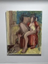 Estate Sale Collection Texas Artist Acrylic Nude Painting on Canvas 24" x 30"