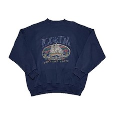 Vintage Sweater Florida Sailing Away Sweatshirt USA Made XL