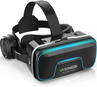 VR Headset with Built-In Headphones, 120° FOV & Aspherical Lenses for Smartphone