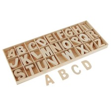 156 craft Letters, Natural, Wooden Alphabet, Embellishment