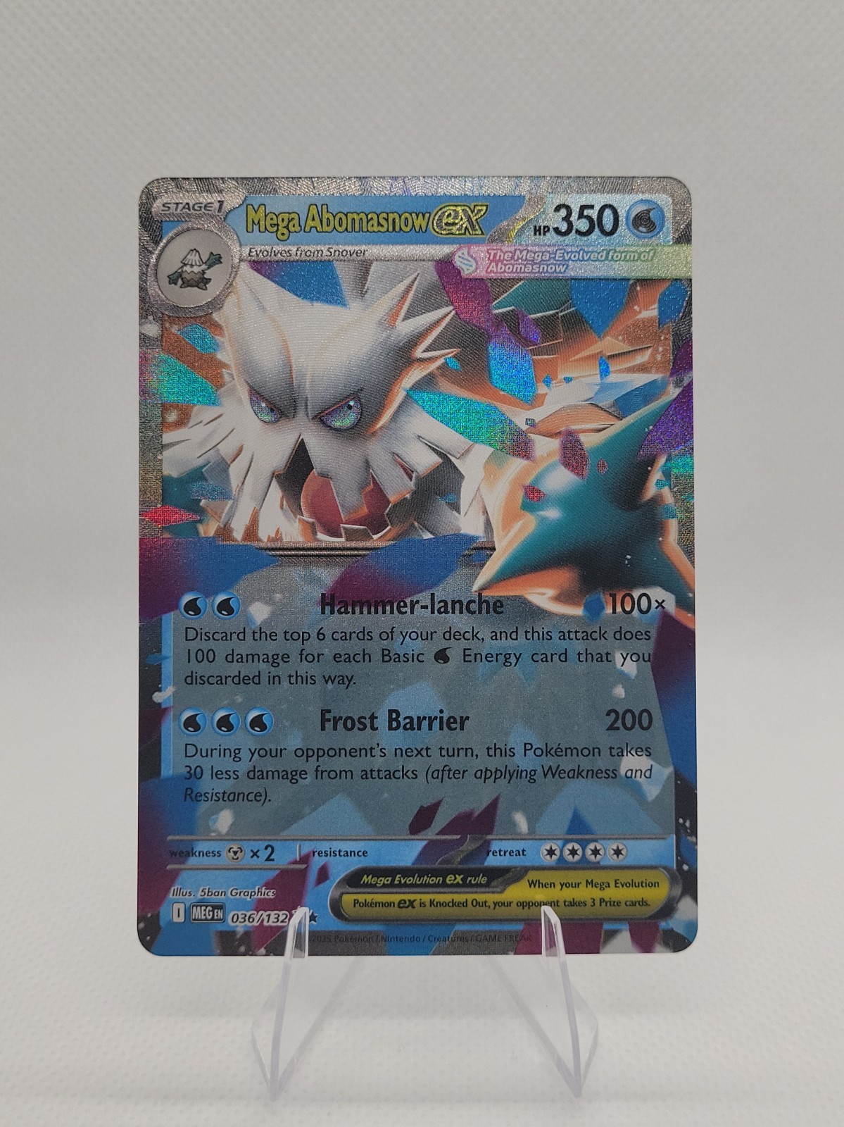 Pokemon TCG Mega Abomasnow ex 036/132 2025 Mega Evolution Double Rare Card - NM