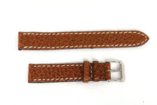 NOS Swiss Army 15mm Brown Pebble Grain Leather Watch Strap Band Victorinox 21307
