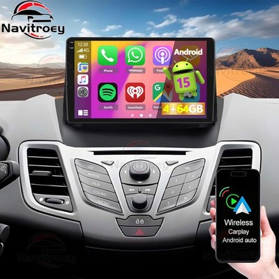 Android 15 Apple CarPlay Autoradio Für Ford Fiesta VI 2009-14 GPS WIFI BT 4+64GB