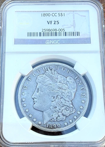 1890-CC Morgan Silver Dollar  NGC VF25