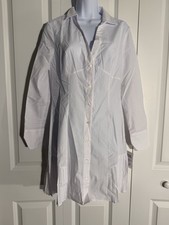 ASOS DESIGN cotton button through mini shirt dress with pleats size 6 NWT