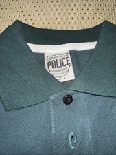 "883 POLICE Milano"  British Racing Green Cotton Polo Sz L 39" Pit to Pit NWOT