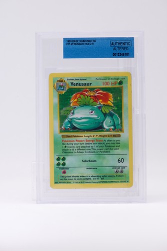 1999 POKEMON SET BASE SHADOWLESS #15 VENUSAUR-HOLO BGS "Altered Frog"