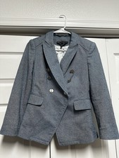 White House Black Market Blue Double-Breasted Lined Blazer Jacket 00