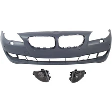 Bumper Cover Fascia Kit For 2011-2013 BMW 528i Front 535i CAPA Parking Aid Holes