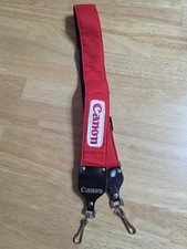 Vintage 1980  s Canon Red/Blue Canvas 2  Camera Neck Strap  Very Clean 