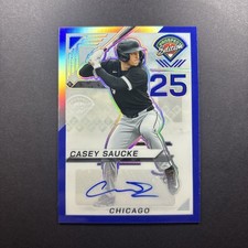 Casey Saucke 2025 Panini Prospect Edition #65 Blue Holo Ticket Auto /149