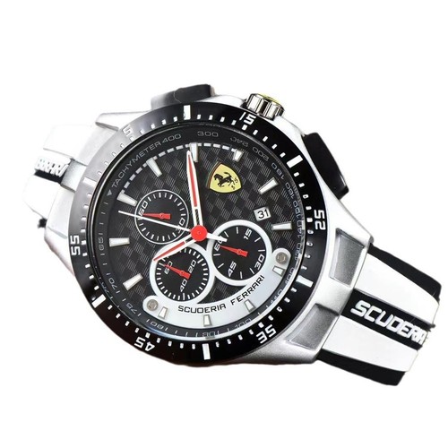 NEU Herren Formel 1 Scuderia Ferrari 42mm Luxus Chronograph Rot Silikon Uhr. - Bild 3 von 9