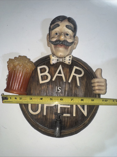Bar Is Open Lighted Decoration Vintage 12 1/2" Pitcher Lights Up Works - Picture 3 of 13