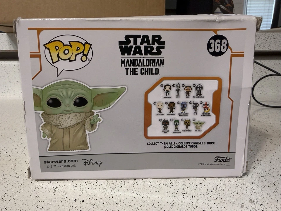 Boneco Funko Pop Star Wars The Mandalorian The Child Grogu Baby Yoda 368 colecionável - Imagem 2 de 3