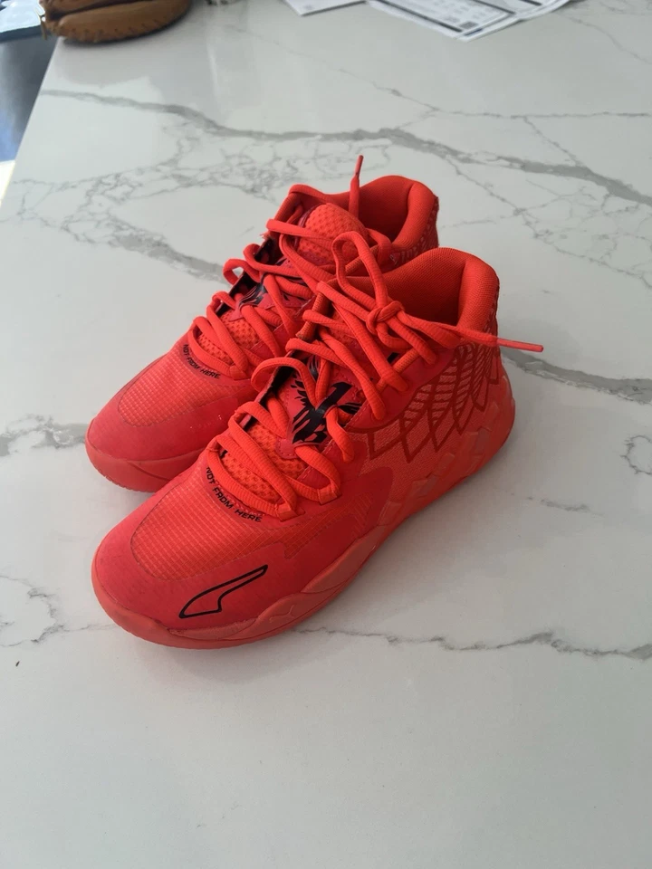 PUMA Lamelo Ball MB.01 Not From Here Red Blast Sz 6.5 C Youth Queen City Galaxy - Image 3 of 4
