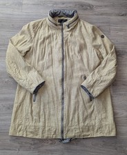 Creenstone Jacket Women's Size 42 Linen Full Zip Packaway Hood mid length coat