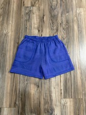 Vintage 80s Purple Soft Cotton Polyester Cloth Medium USA Made Shorts 26X5 90s