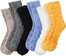 Fuzzy Socks for Women, Fluffy Cozy Slipper Socks Christmas Valentines Day Gift, 