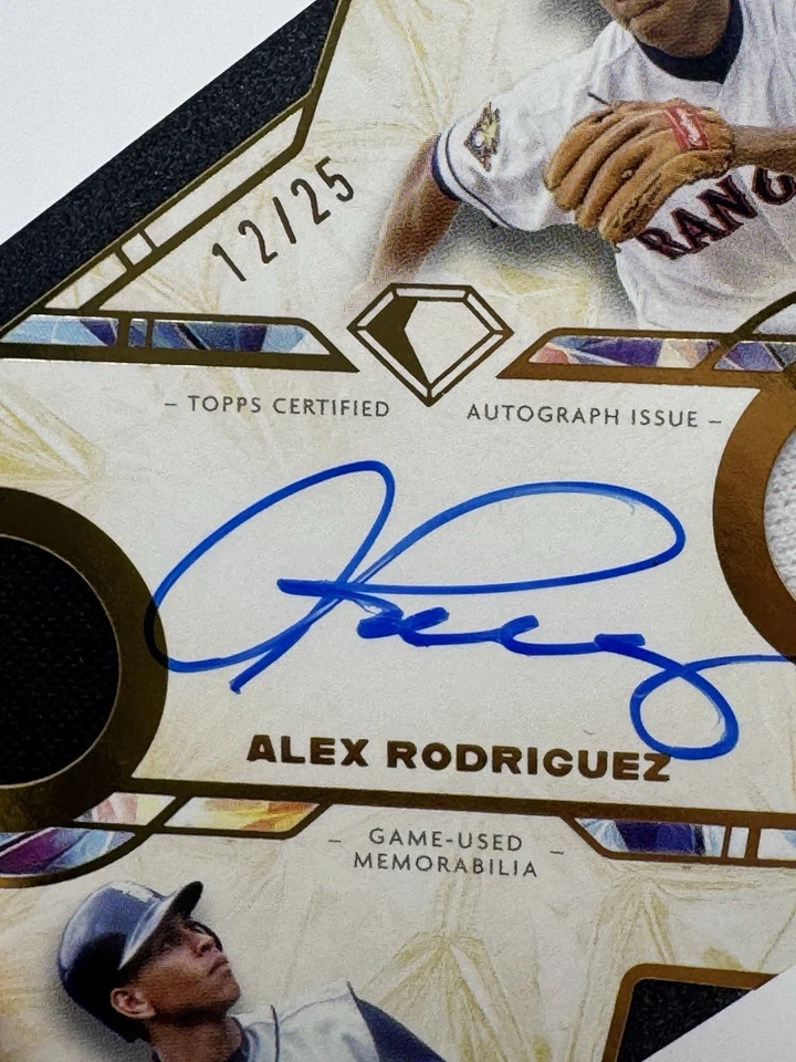 2025 Topps Diamond Icons Alex Rodriguez Auto Dual Game-Worn Relic /25 SSP 💎 - Image 2 of 4