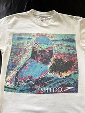 Speedo vintage 90s Professional Swimmer Graphic Shirt Mens Medium